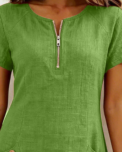 Leinenkleid mit A-Linien-Schnitt und weicher Haptik