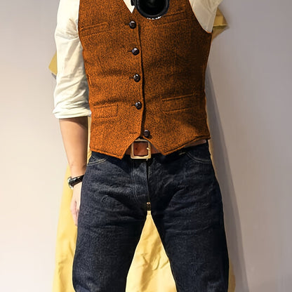 Vintage Tweed Weste im Western-Stil für Herren