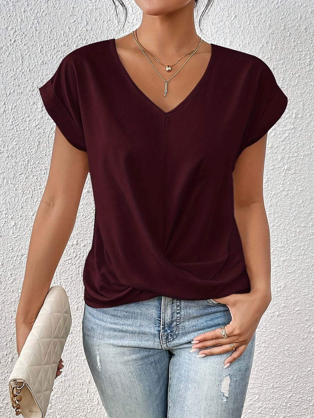 Damen T Shirt Mit Sweetheart Ausschnitt Für Alltag