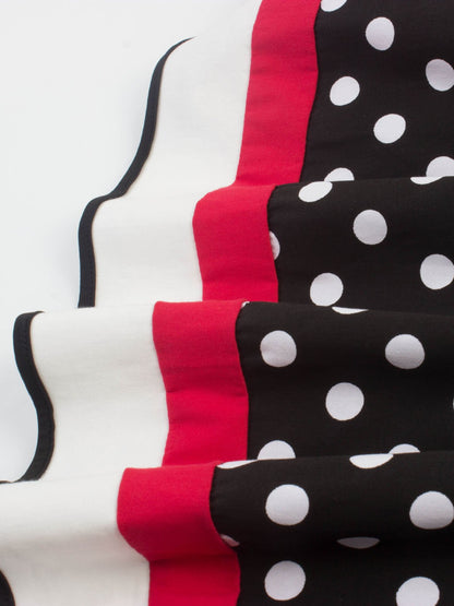 Vintage 1950er Rockabilly Polka-Dot Swing-Kleid mit Gürtel