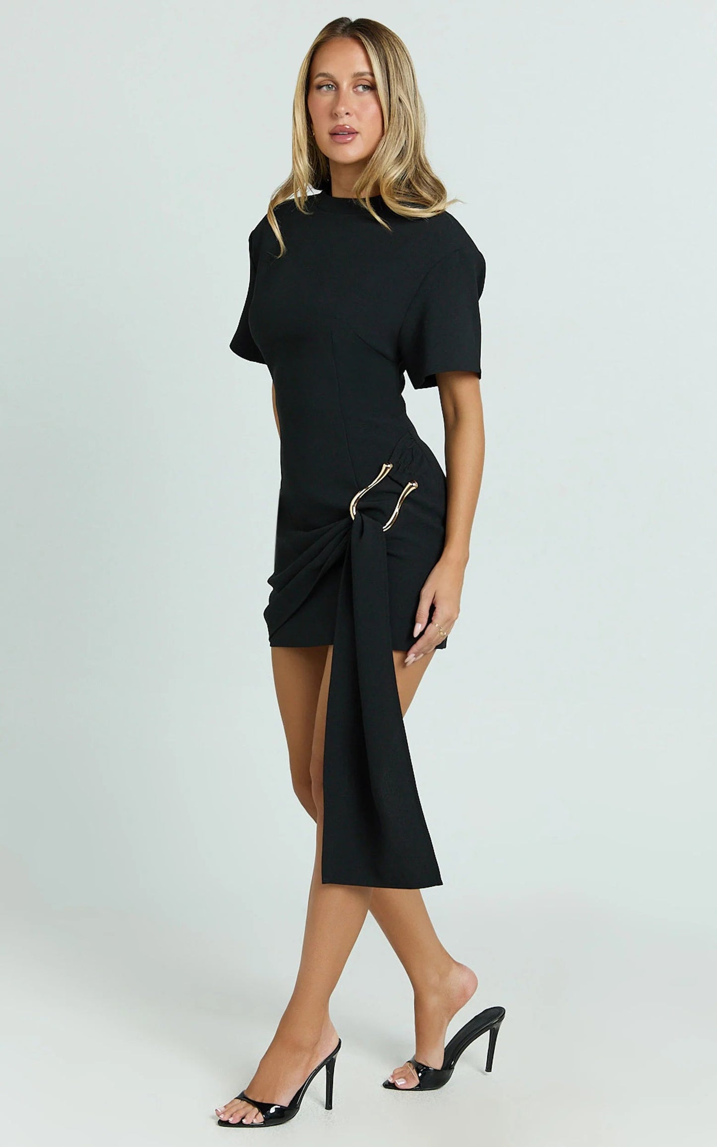 Mini-Kleid Eng anliegend Schwarz Bodycon
