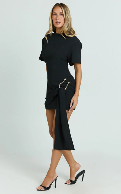 Mini-Kleid Eng anliegend Schwarz Bodycon