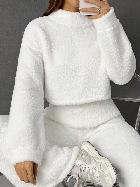 Zweiteiliges Set mit Pullover und weiter Hose für Damen