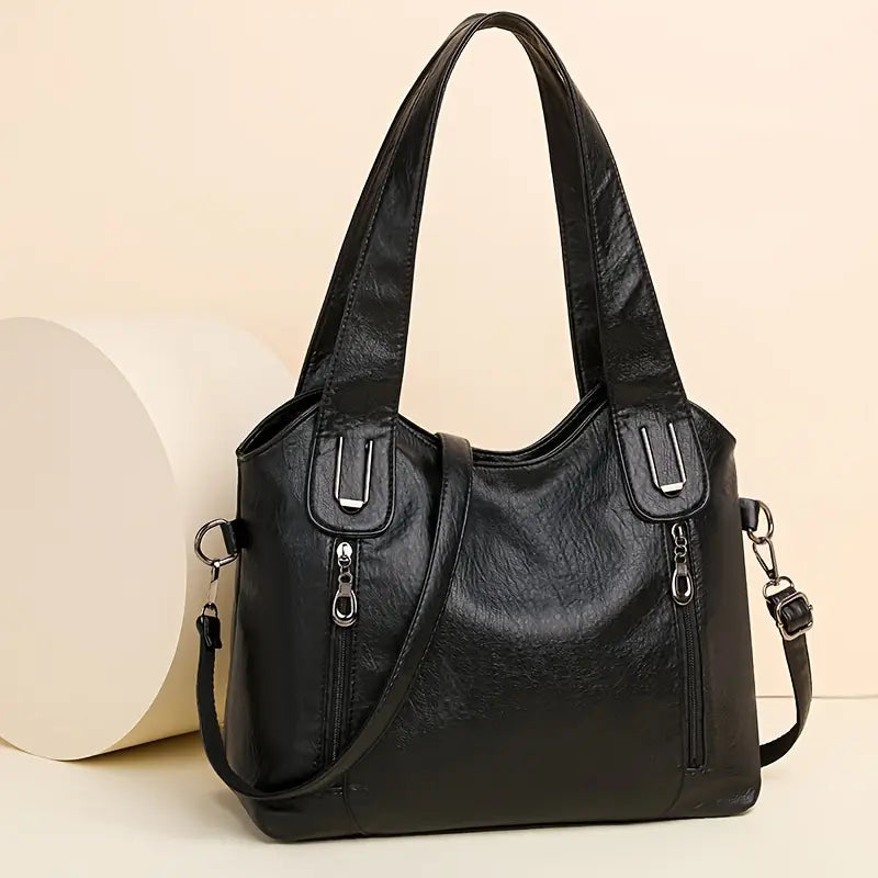 Praktische Schultertasche mit Reißverschlüssen für Damen
