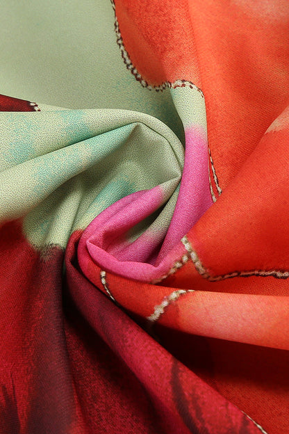 Maxikleid aus Polyester mit Blumenmuster