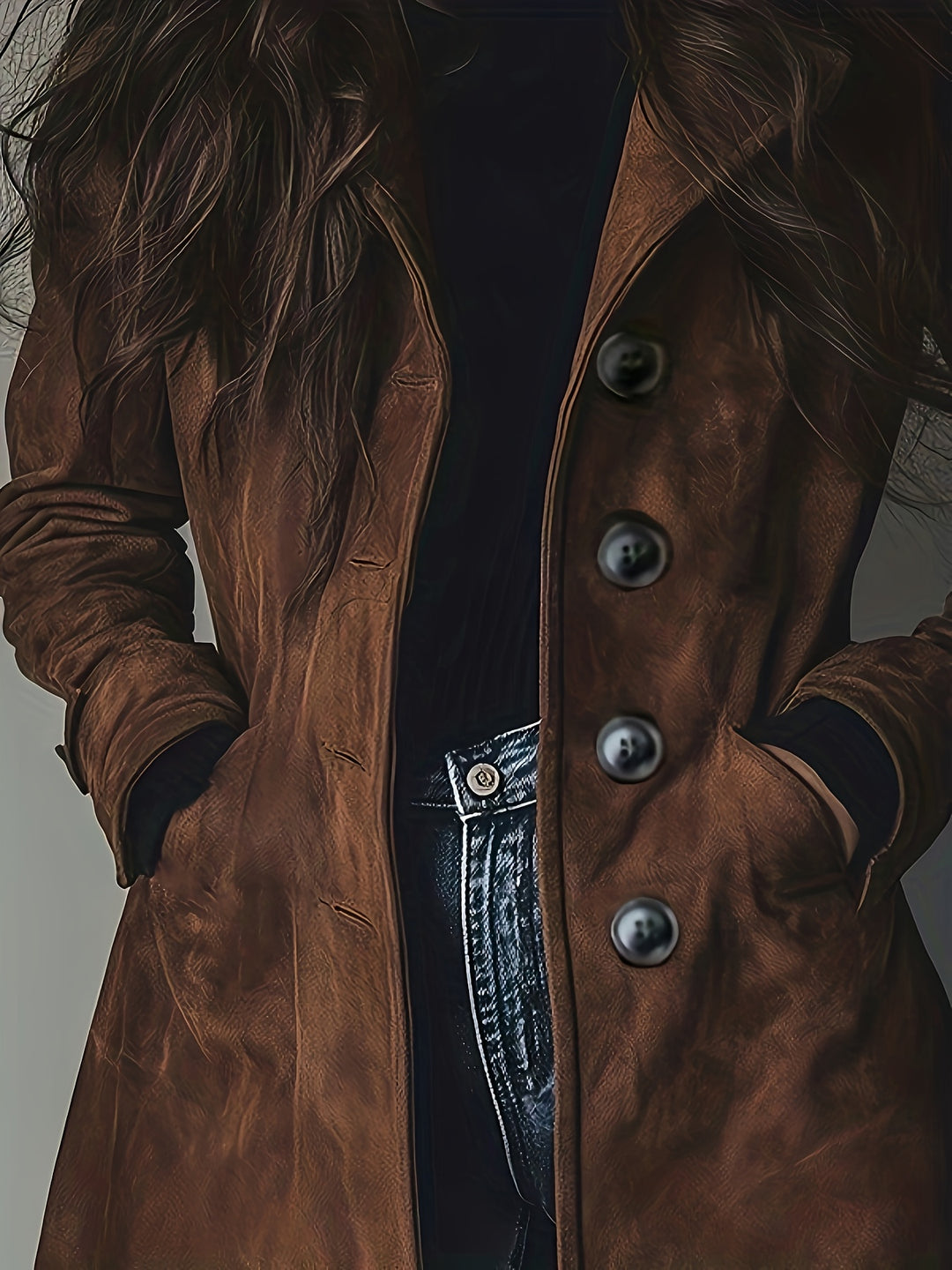 Klassischer Mantel mit Reverskragen und Knopfleiste für Damen