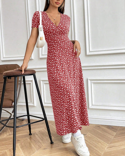 Elegantes bedrucktes Bodycon-Midikleid