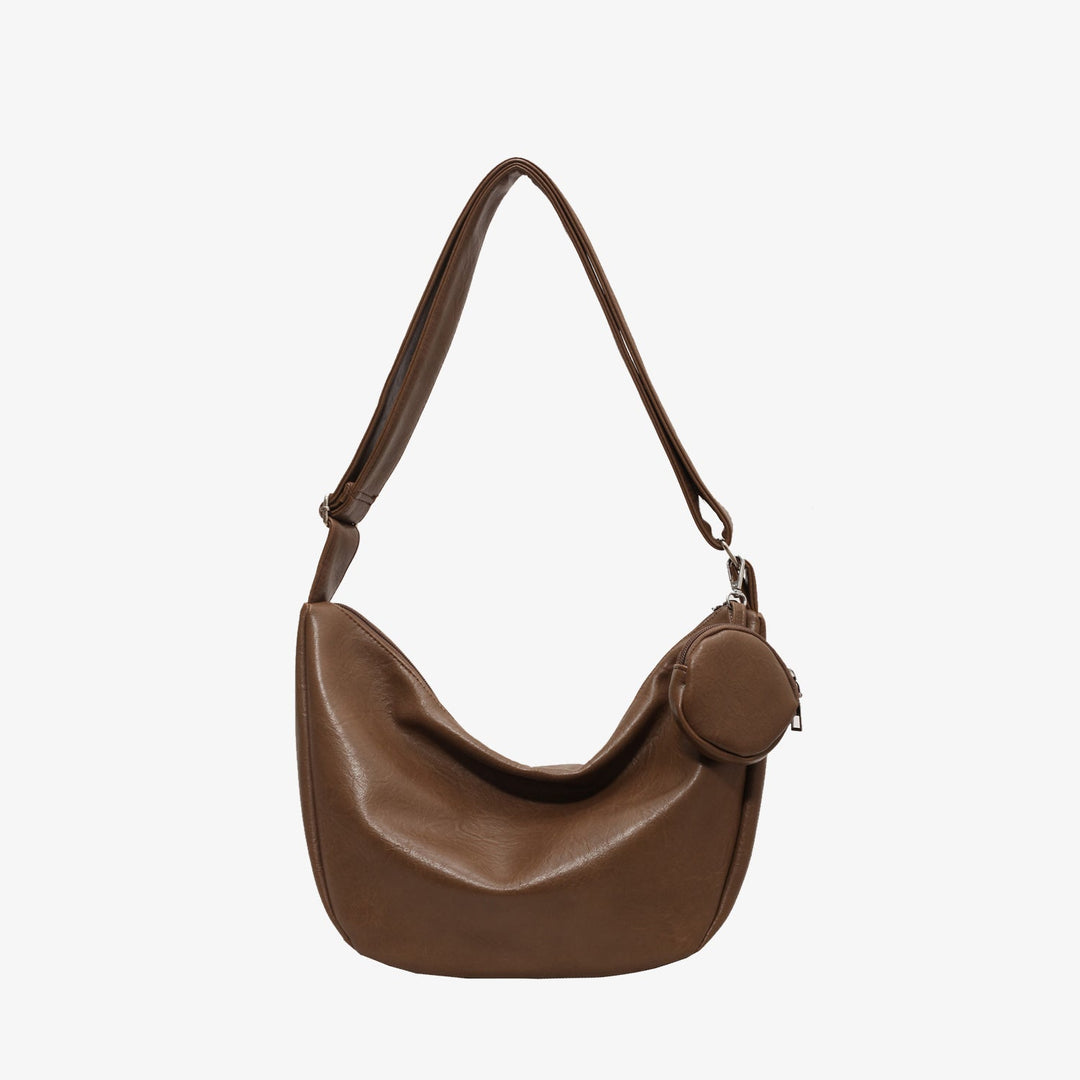 Trendige runde Schultertasche mit Minibörse für Damen