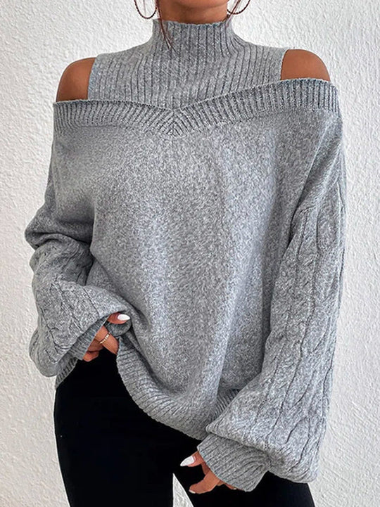 Damen Pullover Mit Schulterfreien Cut Out Details