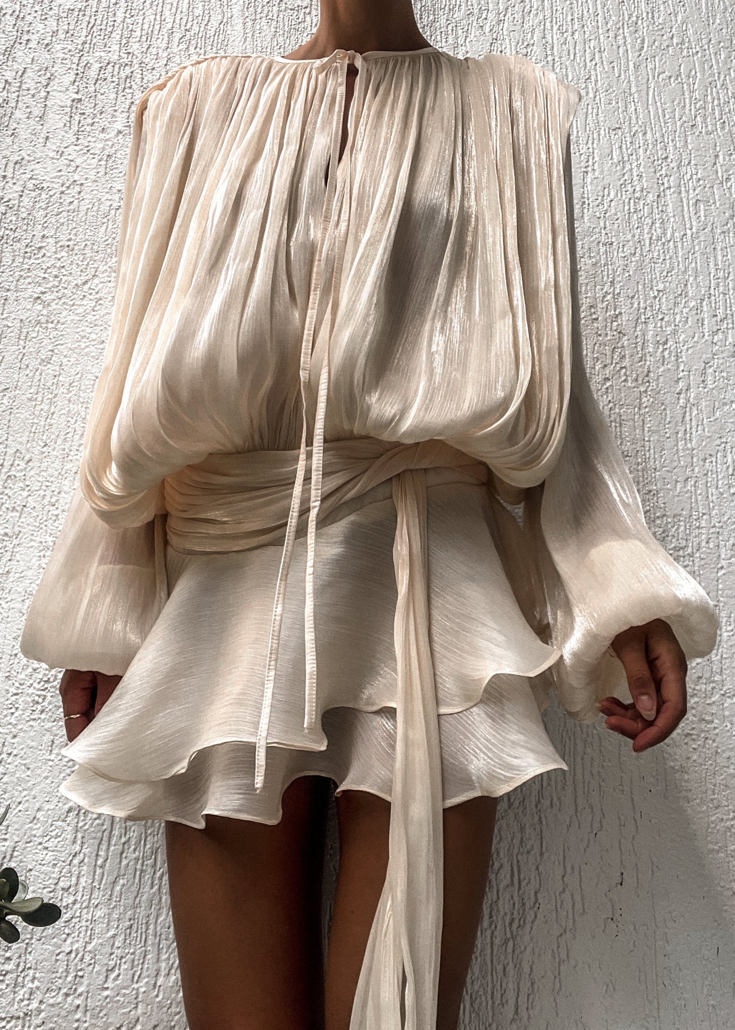 Champagner Satin Slip Kleid