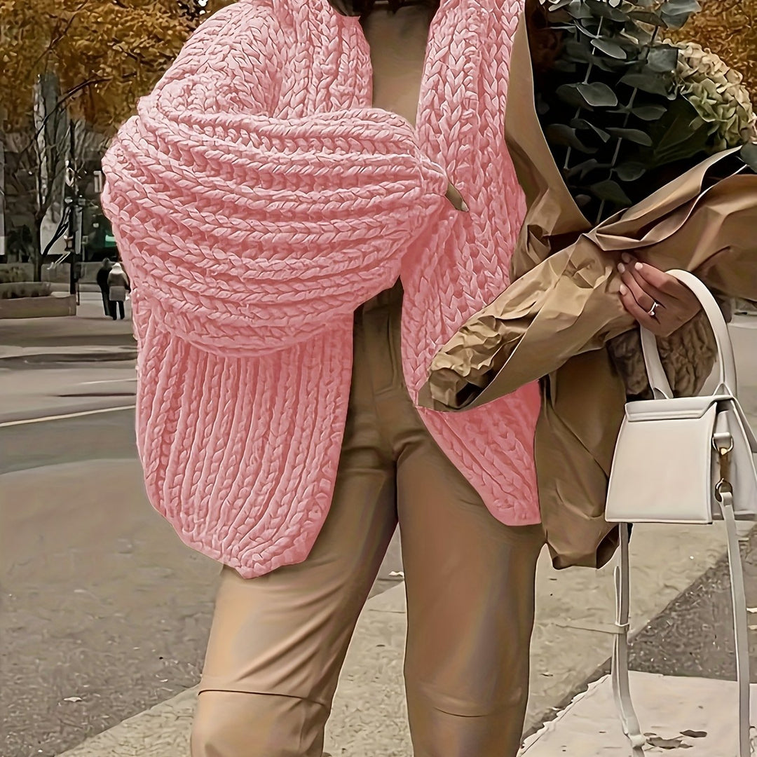 Strickjacke mit Kapuze und Oversize-Ärmeln für Damen