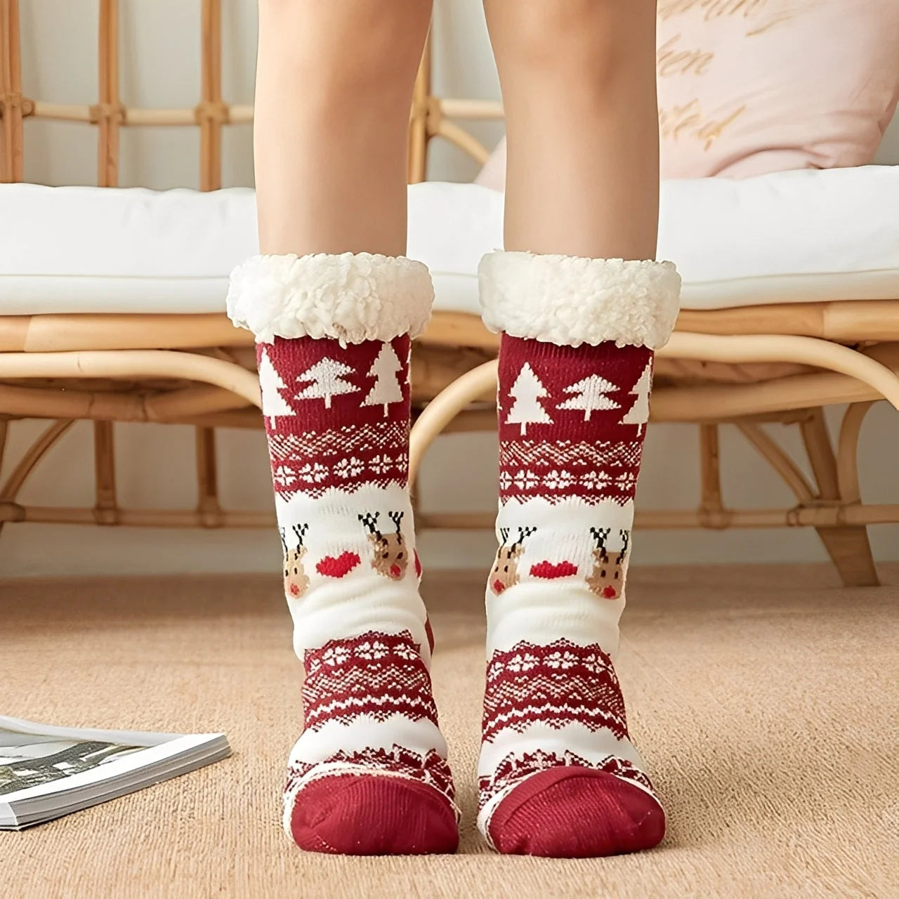 Gemütliche warme Weihnachtssocken für Damen