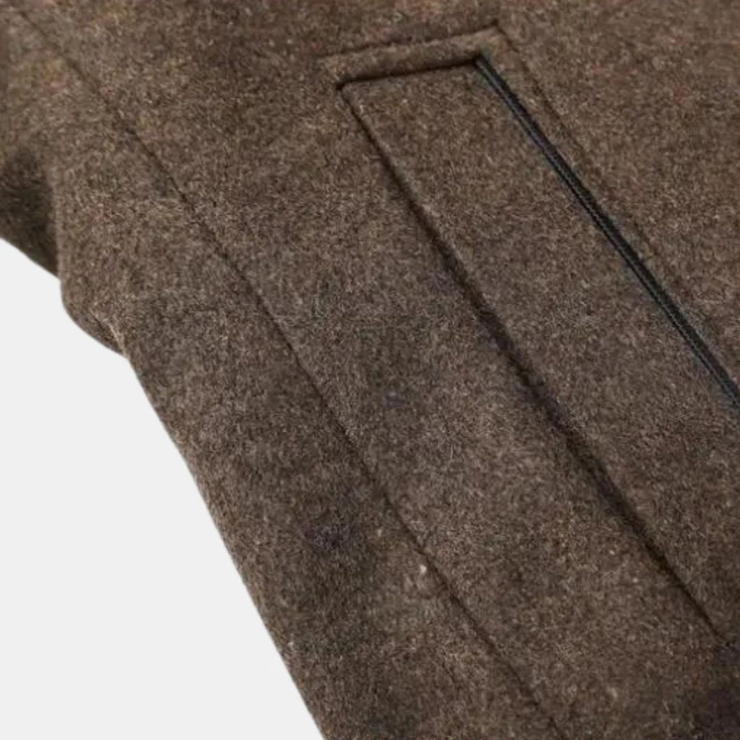Herren Wollmantel Mit Klassischem Winter Design