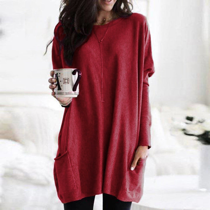 Damen Pullover Mit Taschen Und Langarm