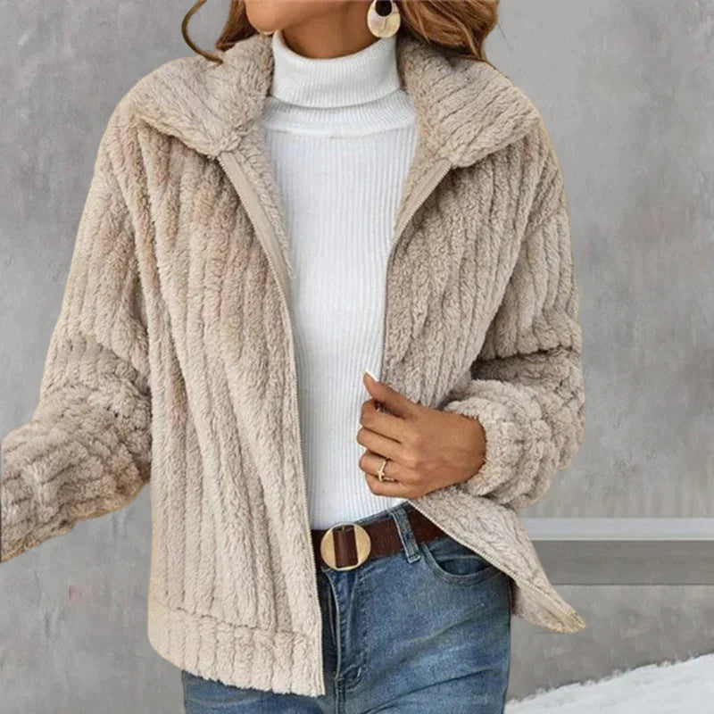 Damen Fleecejacke Mit Kuscheligem Design