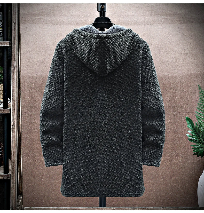 Herren Kapuzenjacke Mit Weichem Fleecefutter