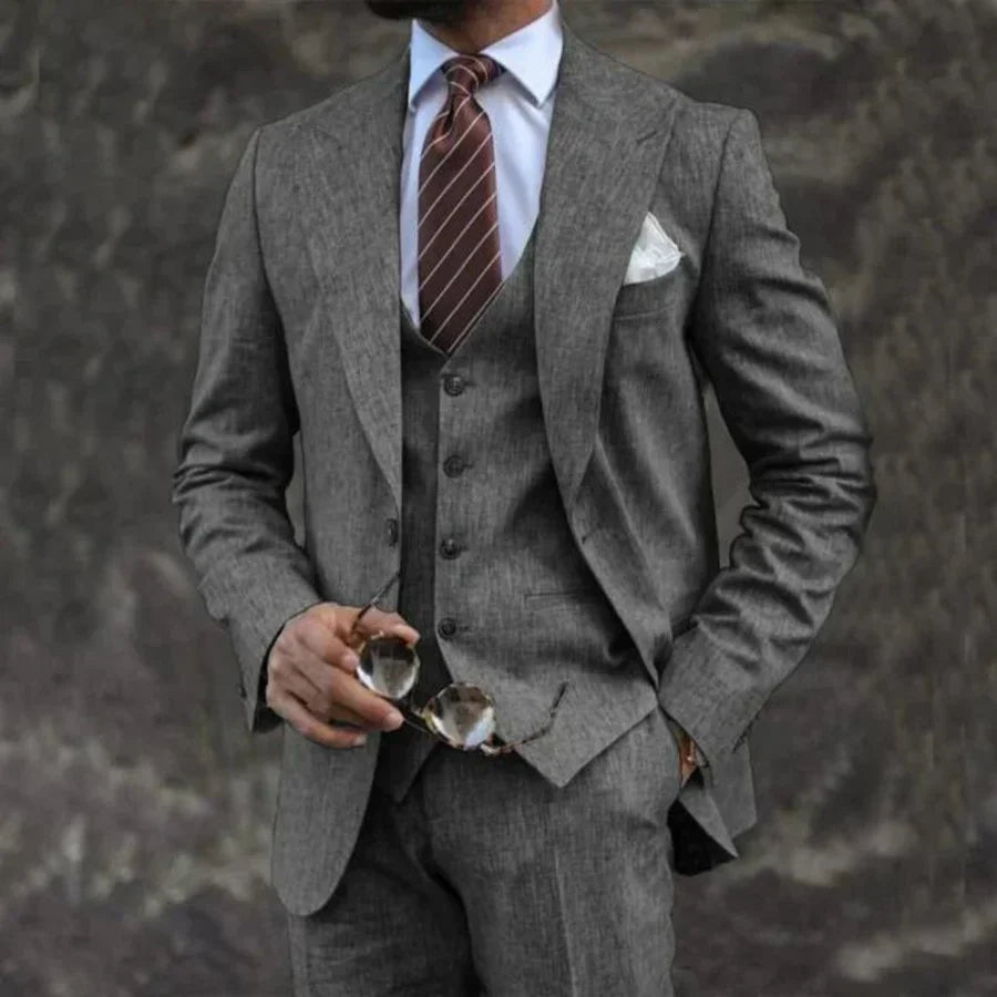 Herren Anzug Dreiteilig Slim Fit Für Hochzeit Und Business