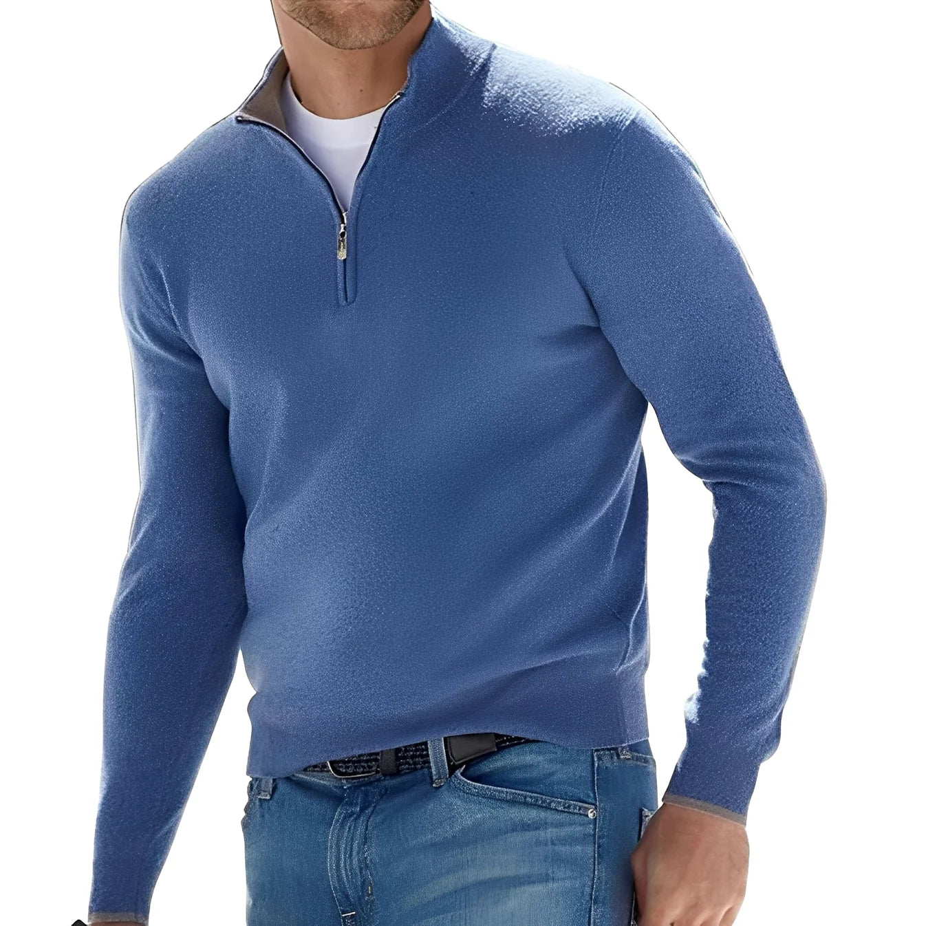 Herren Kaschmir Strickjacke mit Reißverschluss