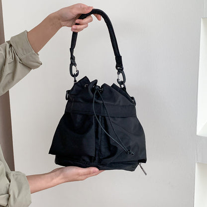 Nylon Kordelzug-Beuteltasche mit abnehmbarem Griff und Schultergurt