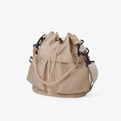 Nylon Kordelzug-Beuteltasche mit abnehmbarem Griff und Schultergurt