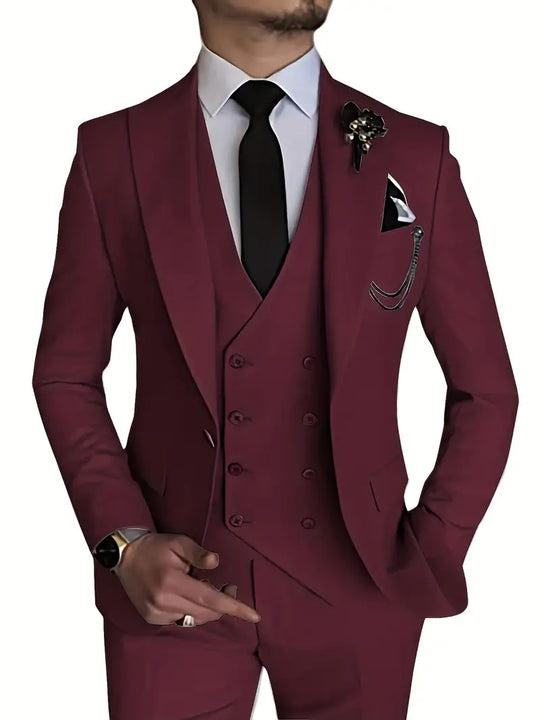 Herren Anzug Dreiteilig Mit Blazer Weste Und Hose