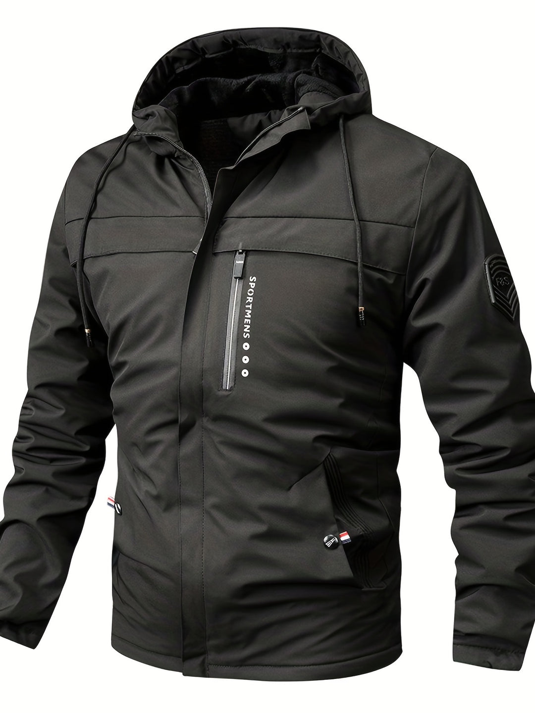 Camouflage Fleecejacke mit Kapuze für Herren