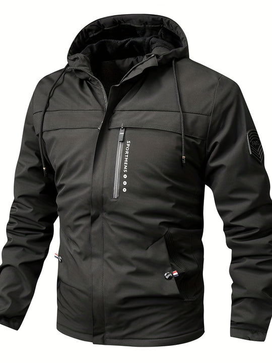 Camouflage Fleecejacke mit Kapuze für Herren