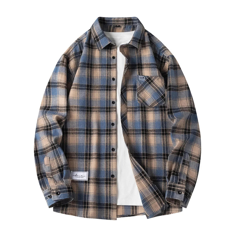 Herren Flanellhemd Mit Kariertem Muster