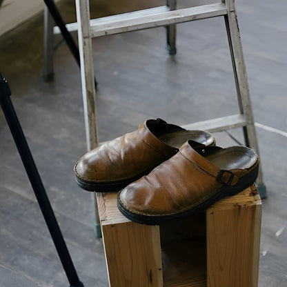 Herren Komfortable Lederschlappen