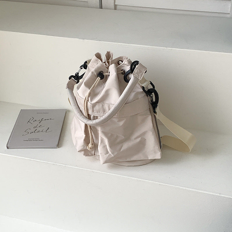 Nylon Kordelzug-Beuteltasche mit abnehmbarem Griff und Schultergurt