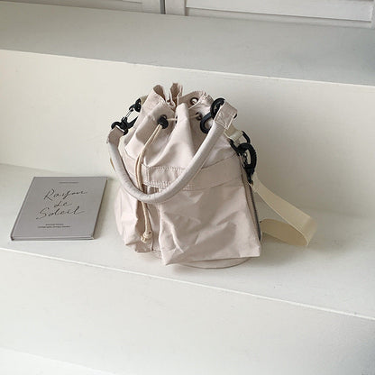 Nylon Kordelzug-Beuteltasche mit abnehmbarem Griff und Schultergurt