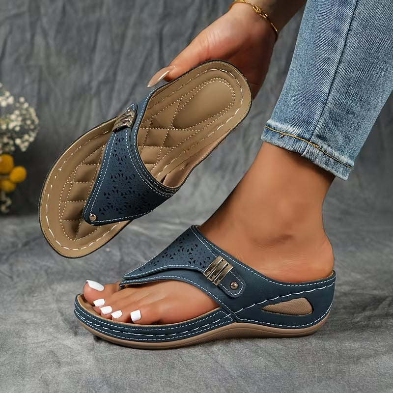 Damen Keilabsatz Sandalen Bequeme Sommerschuhe
