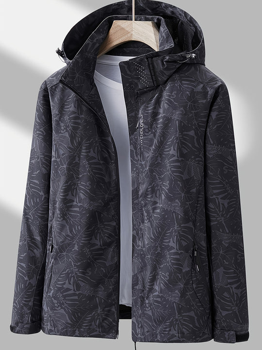 Camouflage Outdoorjacke mit abnehmbarer Kapuze für Damen