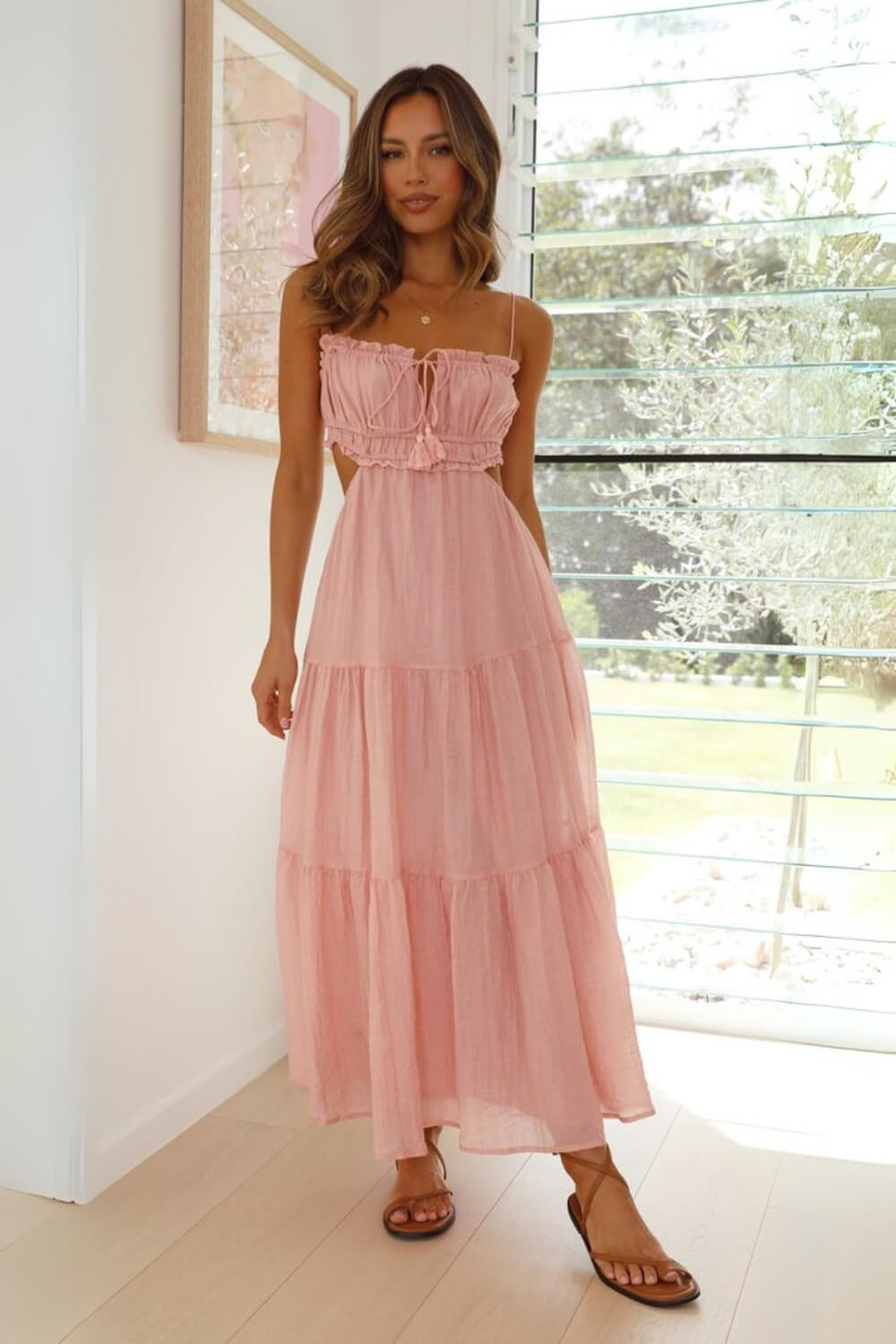 Midi-Kleid für Damen aus Chiffon-Baumwollmischung