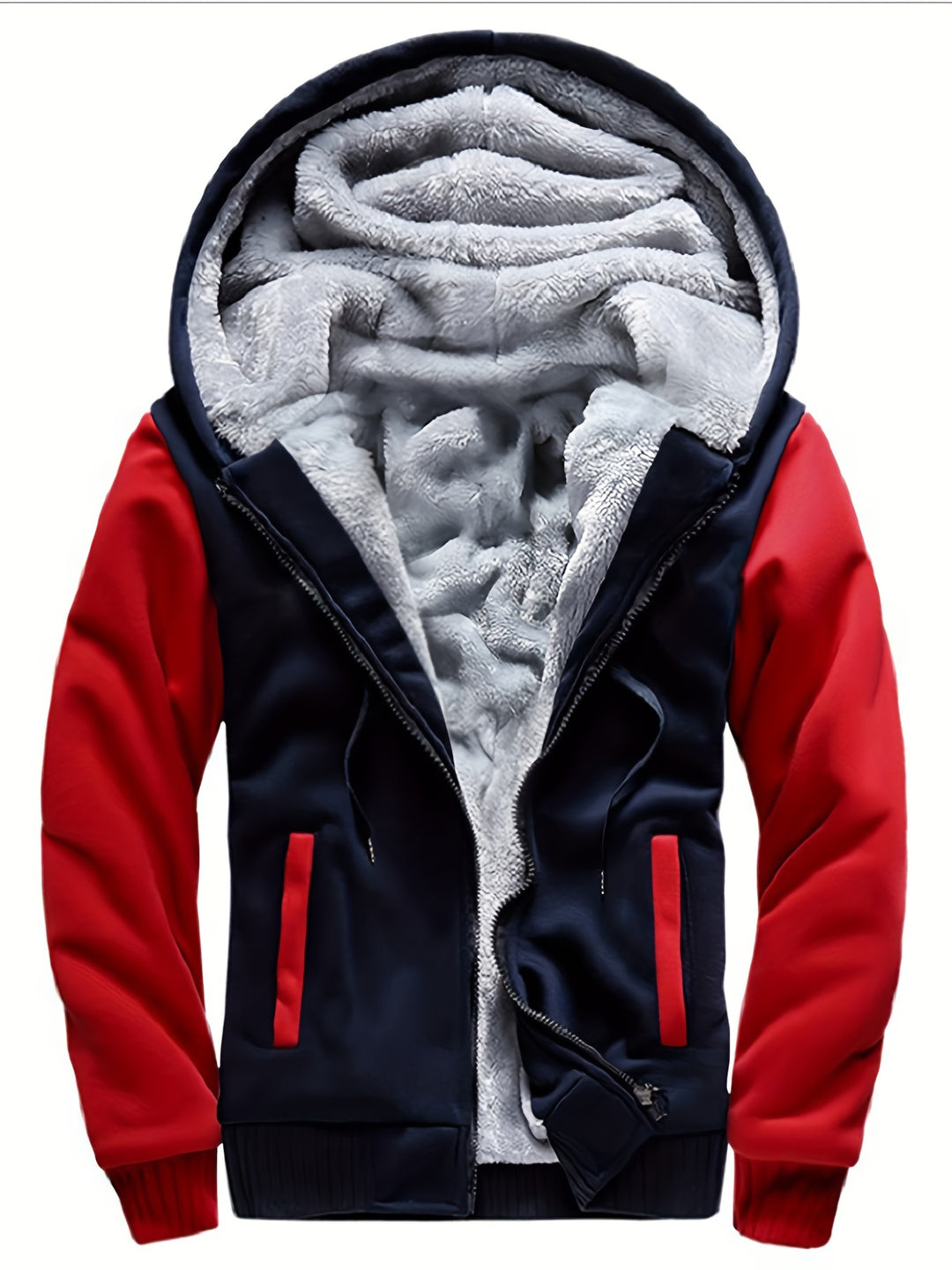 Warme Camouflage Fleecejacke mit Kapuze für Herren