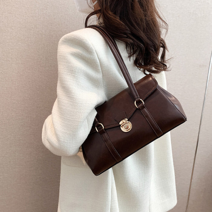 Vegane Leder Vintage Schultertasche