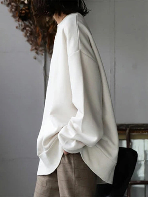 Damen Sweatshirt Mit Rundhalsausschnitt Und Lockerer Passform
