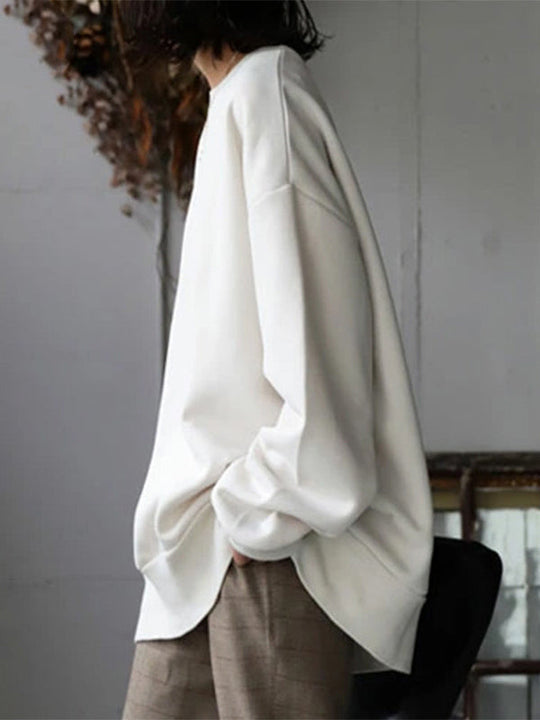 Damen Sweatshirt Mit Rundhalsausschnitt Und Lockerer Passform