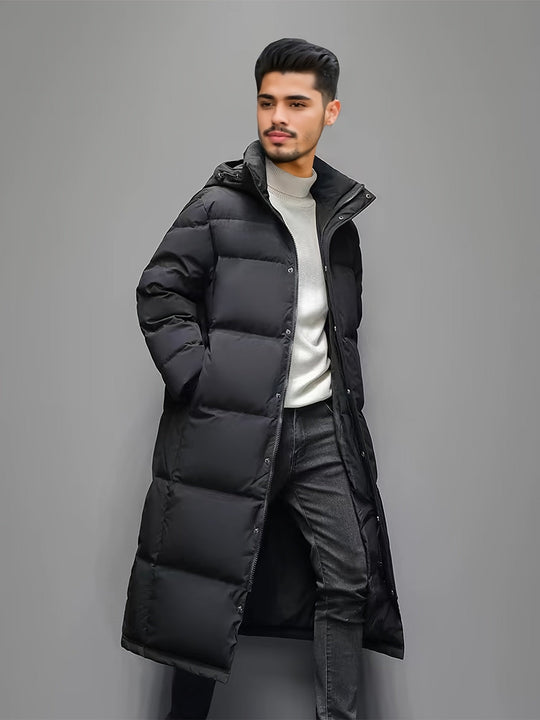 Herren Puffermantel Mit Kapuze Und Klassischem Design