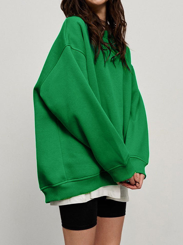Damen Sweatshirt Locker Mit Rundhalsausschnitt