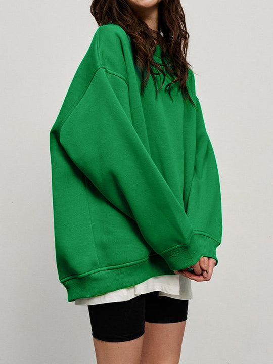 Damen Sweatshirt Locker Mit Rundhalsausschnitt