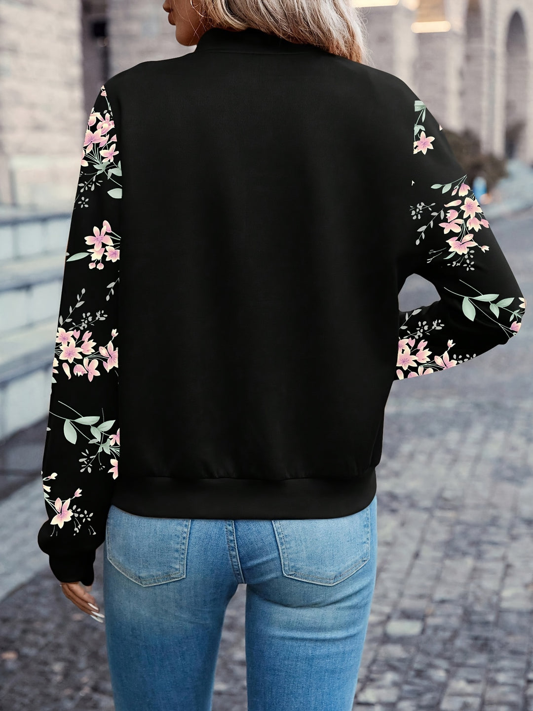 Elegante Langarmjacke mit Baseballkragen für Damen