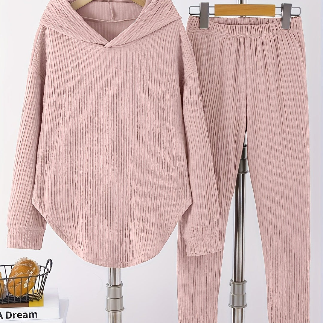 Zweiteiliges Set mit Kapuzenoberteil und Leggings für Damen