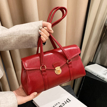 Vegane Leder Vintage Schultertasche