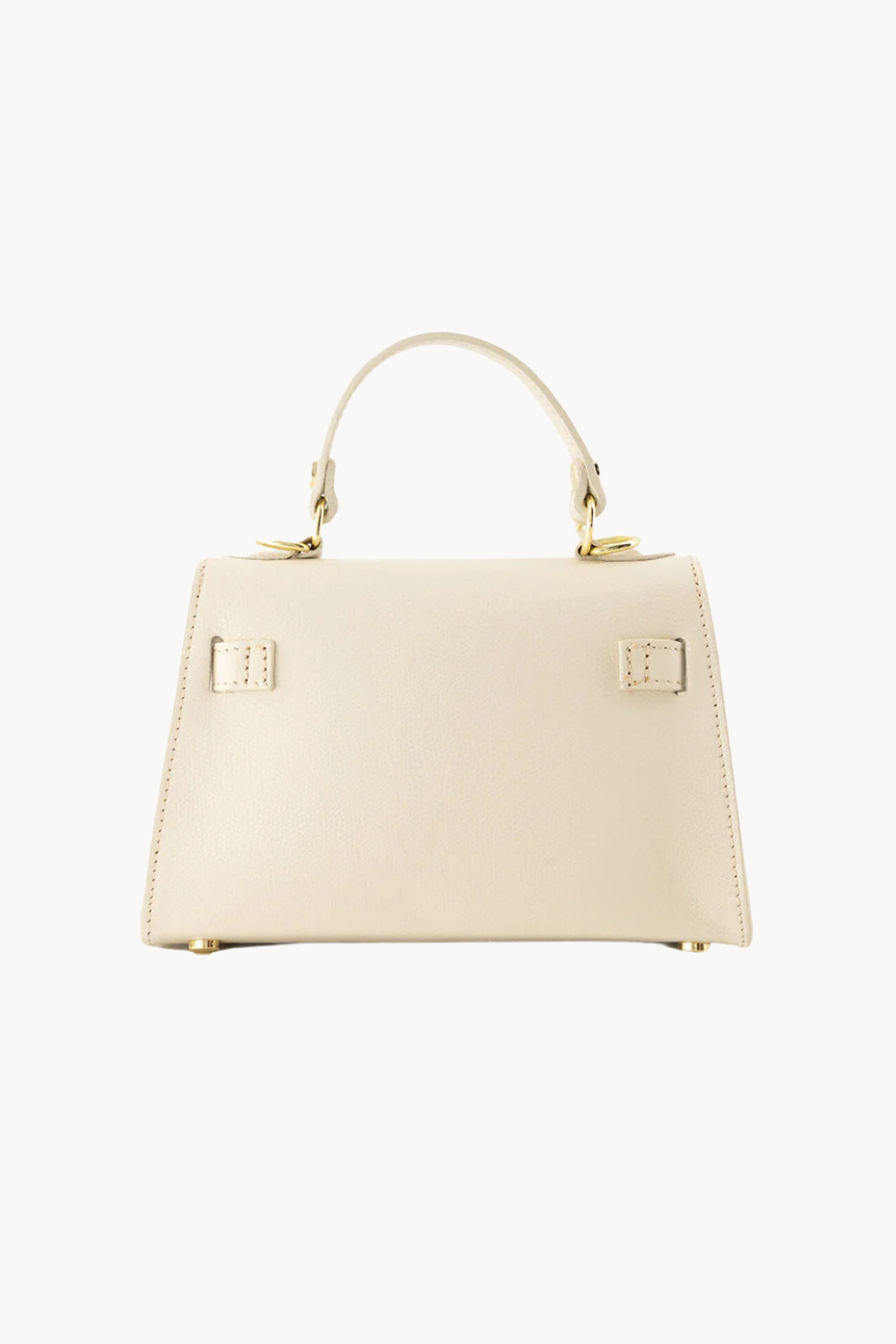 Kalie Ivory | Elegante Mini Handtasche aus veganem Leder mit Goldverschluss für Damen
