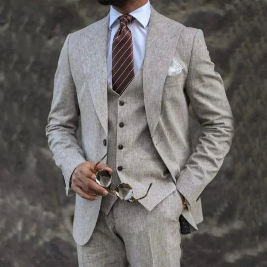 Herren Anzug Dreiteilig Slim Fit Für Hochzeit Und Business