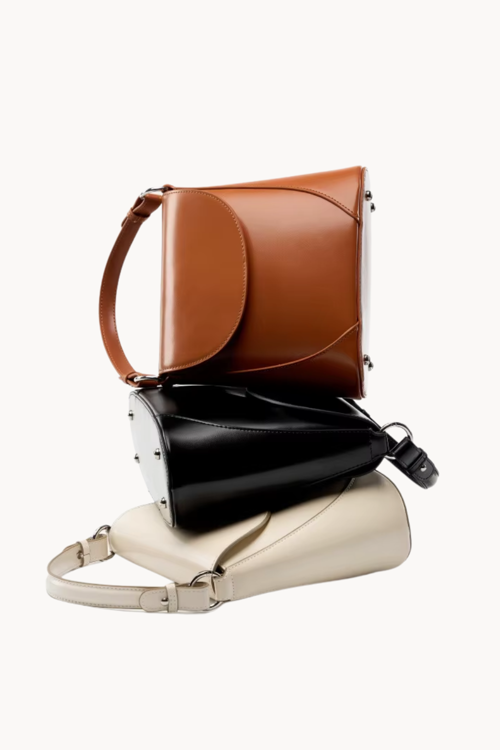 Éloria Noir | Vielseitige elegante Handtasche aus veganem Leder mit Schulterriemen für Damen
