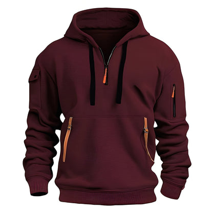 Herren Casual Halb-Reißverschluss Hoodie Pullover