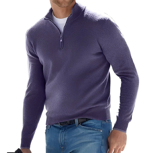 Herren Kaschmir Strickjacke mit Reißverschluss