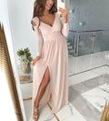 Elegantes langes Kleid mit Schlitz für Damen